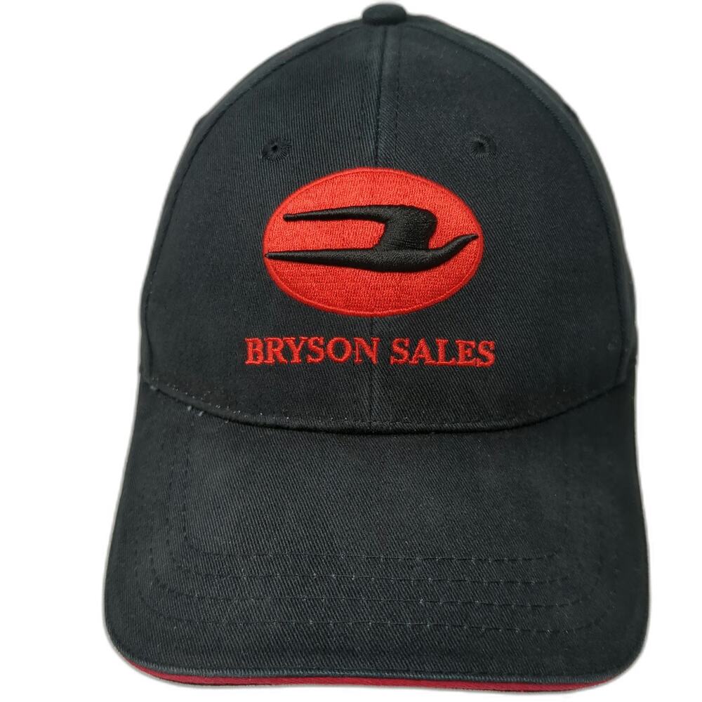 Bryson Sales Blue Bird Bus Logo Baseball Cap Black Red One Size Strapback Hat